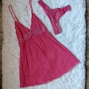 Used (XS) - JACOB Rose Lace Babydoll Set